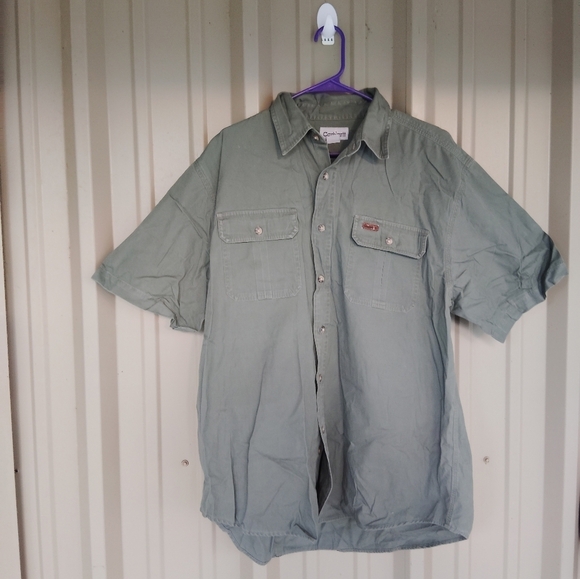 Men's Olive Green Sage Green Carhartt Pocket Shirt Size Large - Picture 1 of 2